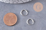 Créoles fine argent 925 massif 10mm, la paire (G3261)