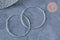 Boucles créoles fine argent massif 925 40mm, x2 (G8861)