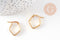 Créoles géométrique acier doré, boucles losange,sans nickel, boucles acier, 16mm, la paire (G2325)