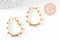 Créoles goutte acier doré boules, oreille percée,sans nickel, boucles acier, 36.2mm la paire, (G4202)