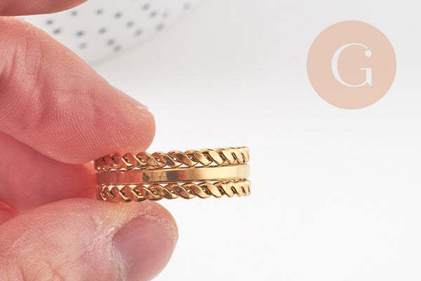 Créoles larges acier doré, oreille percée,sans nickel, boucles sans nickel, boucles acier, 27mm la paire (G0213)