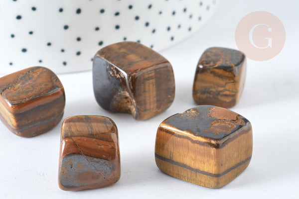 Cube poli Œil de tigre naturel 13-27mm,pierre naturelle lithothérapie, x1, G7581