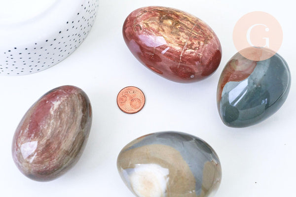 Décorations naturelles en jaspe d'océan 30-52mm, pierre naturelle lithothérapie, x1 (G5764)