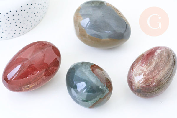 Décorations naturelles en jaspe d'océan 30-52mm, pierre naturelle lithothérapie, x1 (G5764)