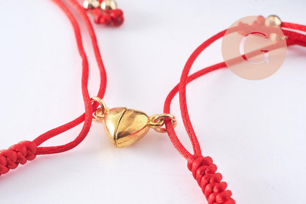 Duo bracelets union Saint Valentin aimant coeur, x1 (G10121)