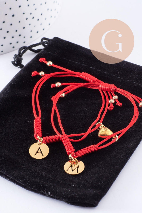 Duo bracelets union Saint Valentin aimant coeur, x1 (G10121)