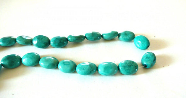 EP 1 perle ovale en howlite couleur vert turquoise