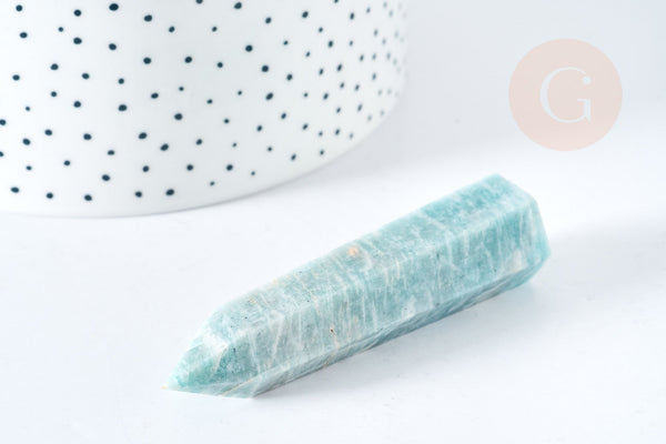 EP A RENOUVELER-Pointe amazonite 70-80mm, pierre naturelle séance lithothérapie, x1, G8412