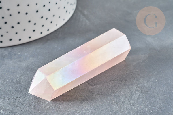 EP A RENOUVELER-Pointe quartz naturelle ange AURA 71-80mm, quartz naturel, pierre semi-precieuse, séance lithothérapie, la pièce G7211