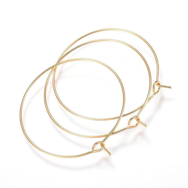 EP Anneaux créoles acier inoxydable doré 304 sans nickel 35mm (G0426)