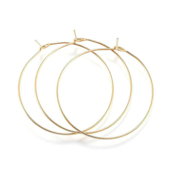 EP Anneaux créoles acier inoxydable doré 304 sans nickel 35mm (G0426)