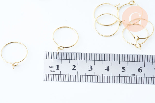 EP -Anneaux créoles en acier 316 doré inoxydable 16mm, supports création bijoux x20 G6068