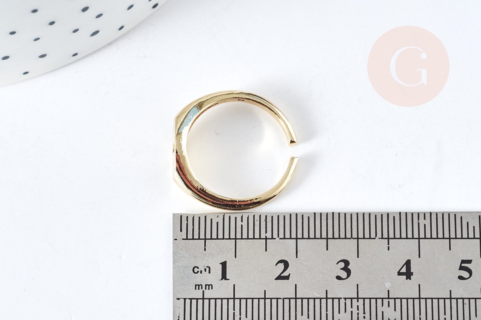 EP Bague chevalière étoile laiton doré 304 inoxdydable 17.2mm, x1