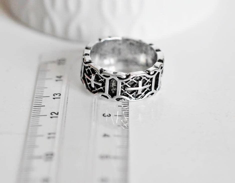 EP Bague croix argenté homme 20mm, x1 (G0764)