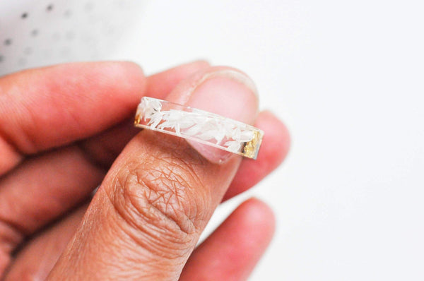 EP-Bague ébène bois résine feuille d'or 19mm, x1 (G4646)