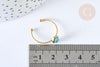 EP-Bague fine réglable pierre turquoise acier doré inoxydable Taille 54, x1 (G7029)