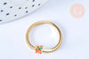 EP-Bague fruit orange laiton doré 16K zircons, x1 (G6578)