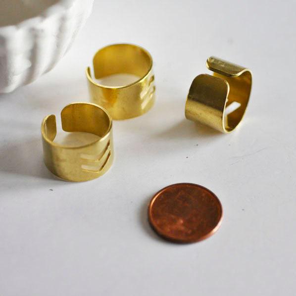 EP Bague réglable chevrons géométriques 19mm, x2 (G2365)