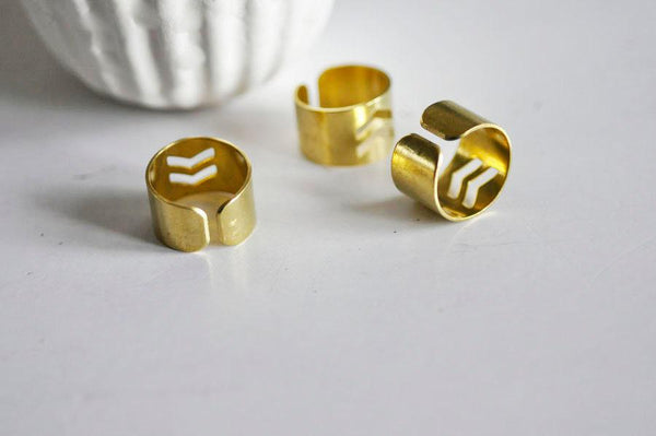 EP Bague réglable chevrons géométriques 19mm, x2 (G2365)