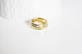 EP Bague réglable dorée 16K feuille, creation bijoux,bijou minimaliste, support bague, création bague, diamètre 16mm
