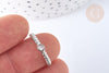 EP-Bague réglable fine zircon acier inoxydable argent 304 Taille 63, x1 (G7057)