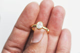 EP Bague réglable laiton doré zircon 17mm, x1 (G3455)