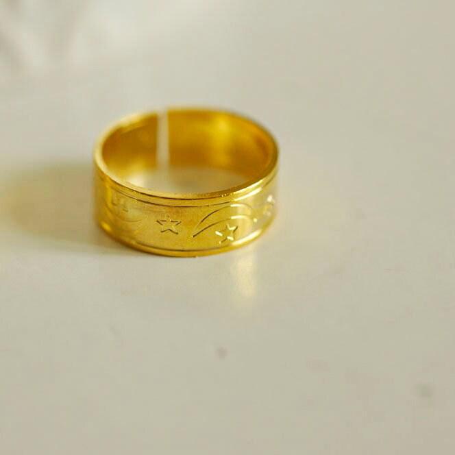 EP Bague réglable lune etoiles 14mm, les 2-G1863