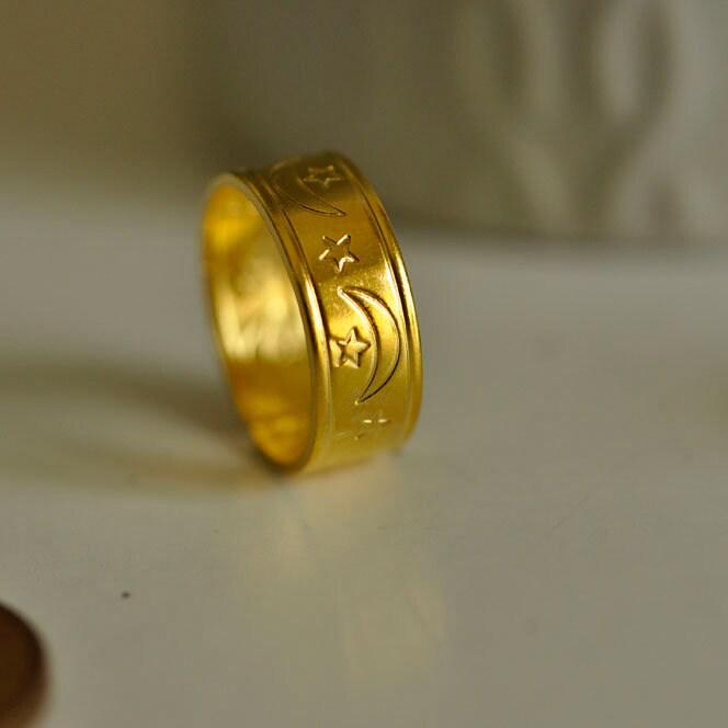 EP Bague réglable lune etoiles 14mm, les 2-G1863