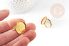 EP-Bague réglable pour cabochon 18mm laiton brut, x5 (G1904)