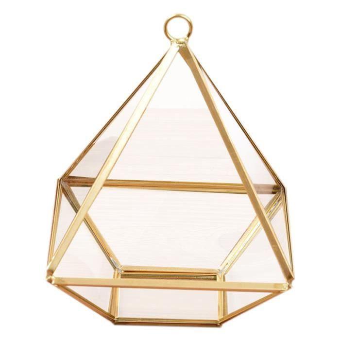 EP Boite à bijoux verre diamant,terrarium plante,boite verre vintage,boîte décoration, décoration minimaliste,boîte verre, 15cm-G2342