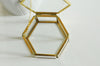 EP Boite à bijoux verre laiton hexagone 7.5cm de côté-G926