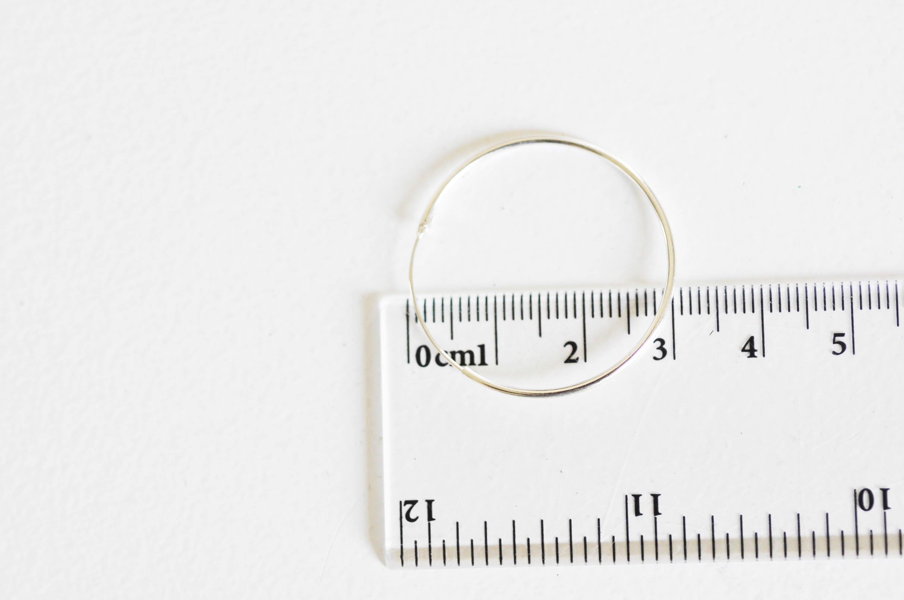 Boucles créoles fine argent 925 massif 30mm, x2 (G1895)