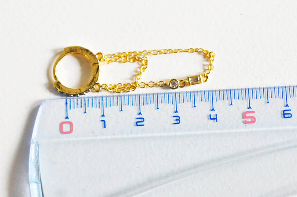 EP Boucles d'oreilles créoles en laiton avec zircons cubiques, x2 (G3777)