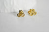 EP Boucles puces acier doré triskel, bijoux doré, création bijoux,triskel,sans nickel,la paire, 9mm, x1 G1719