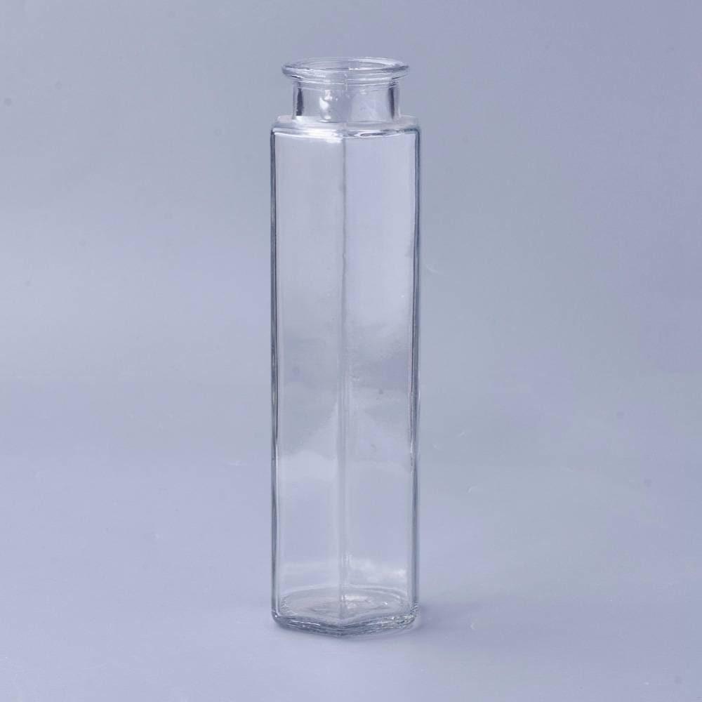 EP Bouteille hexagonale verre 19x5cm, x1 (G0208)