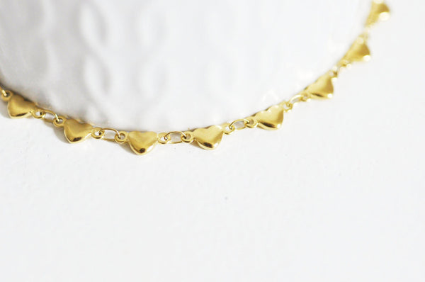 EP Bracelet acier dorée 14k cœur,un bracelet fantaisie sans nickel en acier inoxydable doré,2mm,21cm, x1 G5343