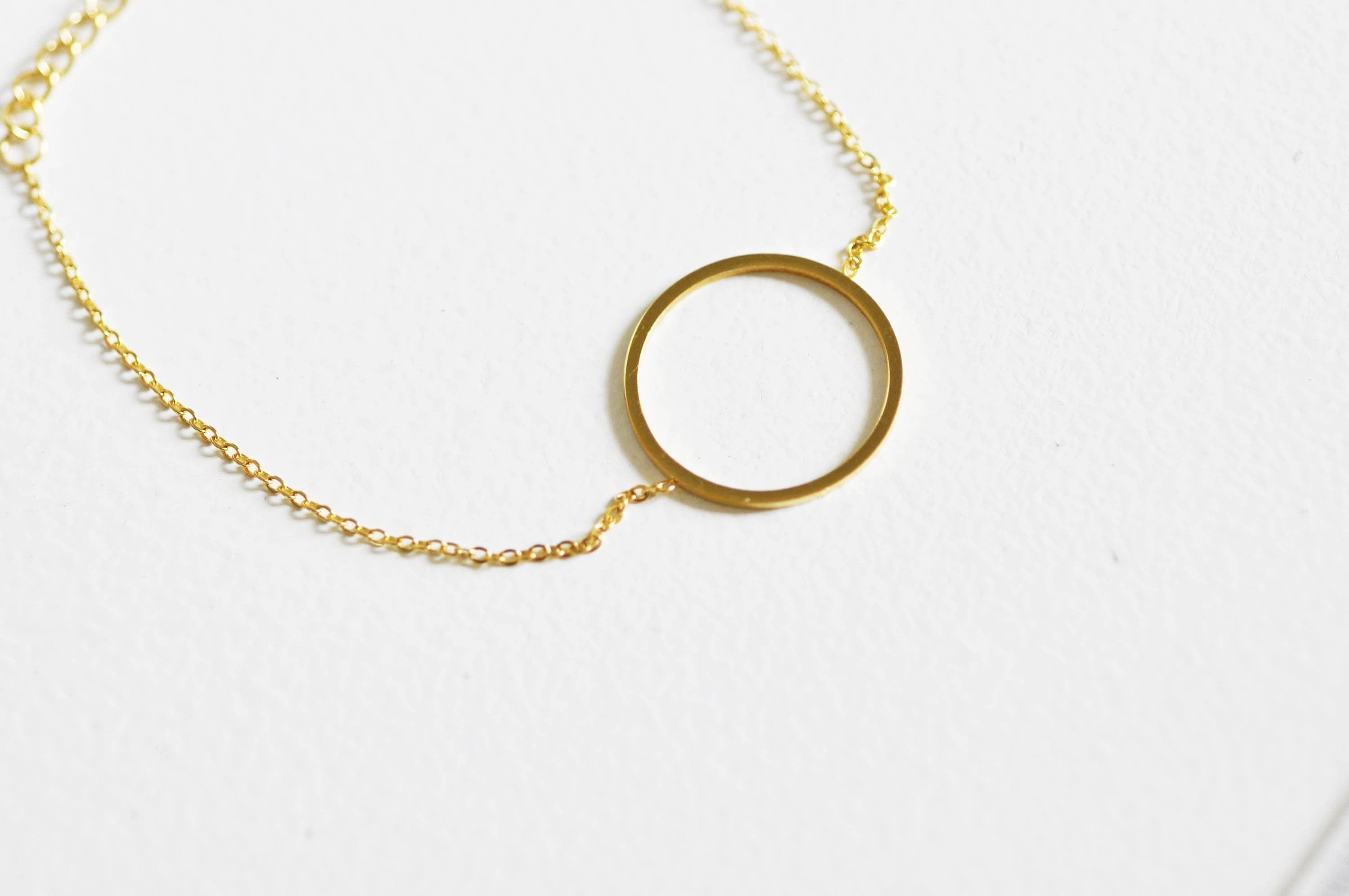 EP Bracelet cercle acier doré 14k 19cm, x1 (G2906)
