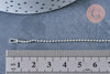 EP Bracelet chaine de cheville boule très fine argent 925 massif 22.8cm, chaine en argent pour création bijoux, x1 G8228
