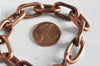 EP Bracelet gros maillons cuivre, fermoir toggle,cuivre brut, bracelet cuivre, fabrication bijoux, bracelet,23cm, x1,G2385