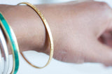 EP Bracelet jonc gravé acier doré 66mm, x1 (G3066)