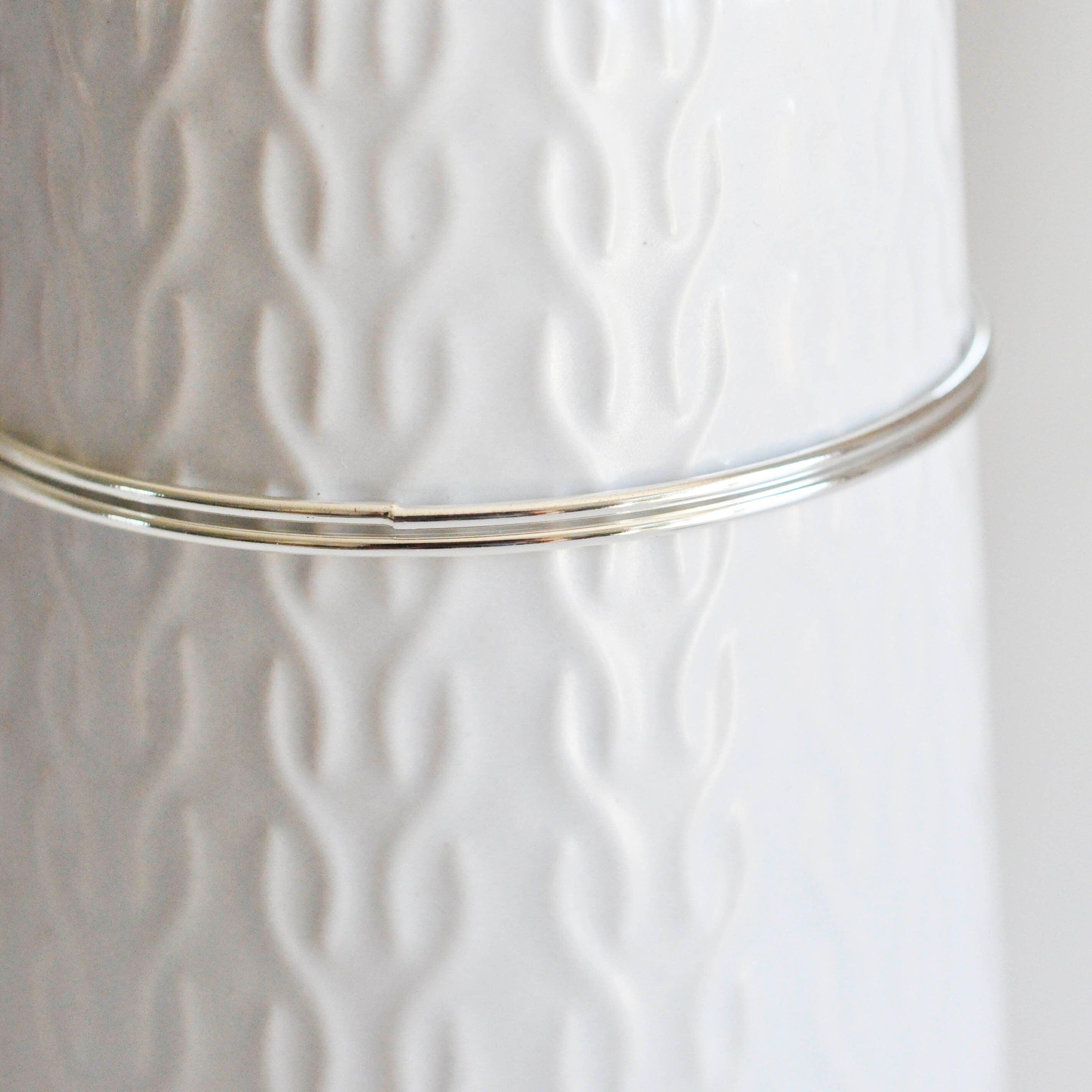 EP Bracelet jonc laiton Plaqué argent 925 70mm, x1 (G1847)