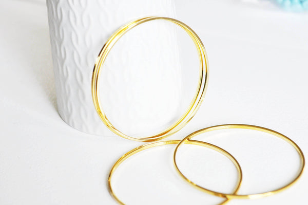 EP Bracelet jonc laiton doré 16k 70mm, x1 (G2834)