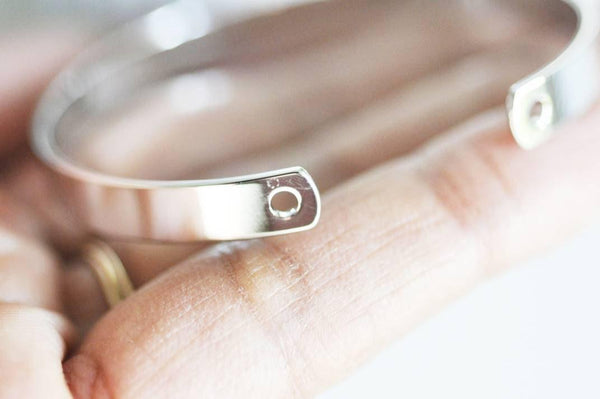 EP Bracelet jonc réglable finition or blanc 56mm, x1 (G3011)