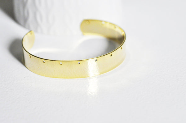 EP Bracelet jonc réglable laiton doré 16k percé 60mm, x1 (G2657) ()