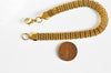 EP Bracelet maille acier doré 14k, bracelet doré,création bijoux,bracelet acier doré,sans nickel,bracelet acier chirurgical, 23cm G354