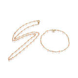 Bracelet ou collier acier doré 14k résine orange 1.5mm-20.5cm, x1 (G3709)
