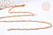 Bracelet ou collier acier doré 14k résine orange 1.5mm-20.5cm, x1 (G3709)