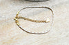 EP -Bracelet tressé coton blanc or acier doré 14k, bracelet doré,création bijoux,bracelet acier inoxydable sans nickel,20.5cm, x1 G6744