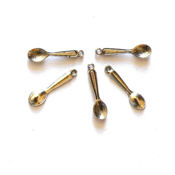 EP Breloque cuillère argentée, fournitures créatives, breloque cuisine, pendentif argent,creation bijoux, mini pendentif,breloque cuisine,2.3cm