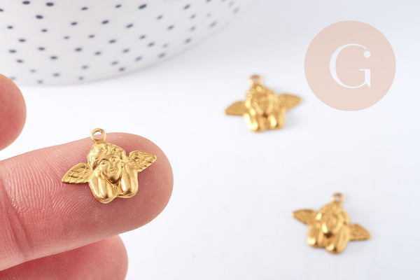 EP-Breloques Ange laiton brut 16mm, x2 G7632